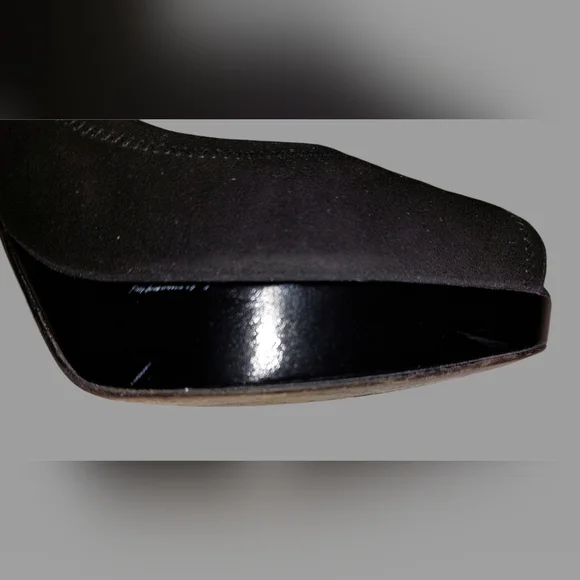 Stuart Weitzman Genuine Leather, black peep toe, platform heels - Picture 6 of 6